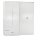 ΝΤΟΥΛΑΠΑ 4-ΦΥΛΛΗ ΜΕ 2 ΣΥΡΤΑΡΙΑ JENNA HM11351.05 ΜΕΛΑΜΙΝΗ ΣΕ ΛΕΥΚΟ 160x43x181Υ