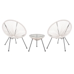 ΣΕΤ ΕΞΩΤΕΡΙΚΟΥ ΧΩΡΟΥ 3ΤΜΧ ACAPULCO HM11861.12 P.E.RATTAN ΛΕΥΚΟ-ΜΕΤΑΛΛΟ ΣΕ ΜΑΥΡΟ