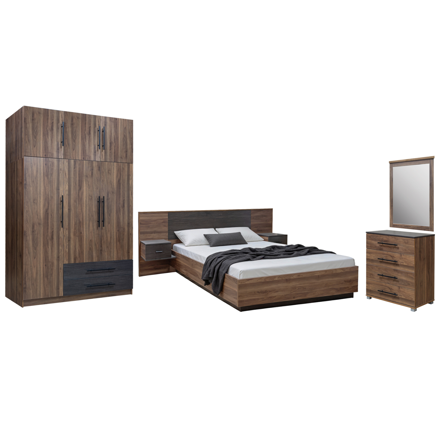 set-krebatokamaras-5tmch-fb91088811-mela ΣΕΤ ΚΡΕΒΑΤΟΚΑΜΑΡΑΣ 5ΤΜΧ CARYS HM10888.11 ΜΕΛΑΜΙΝΗ ΣΕ ΚΑΡΥΔΙ - Image 1