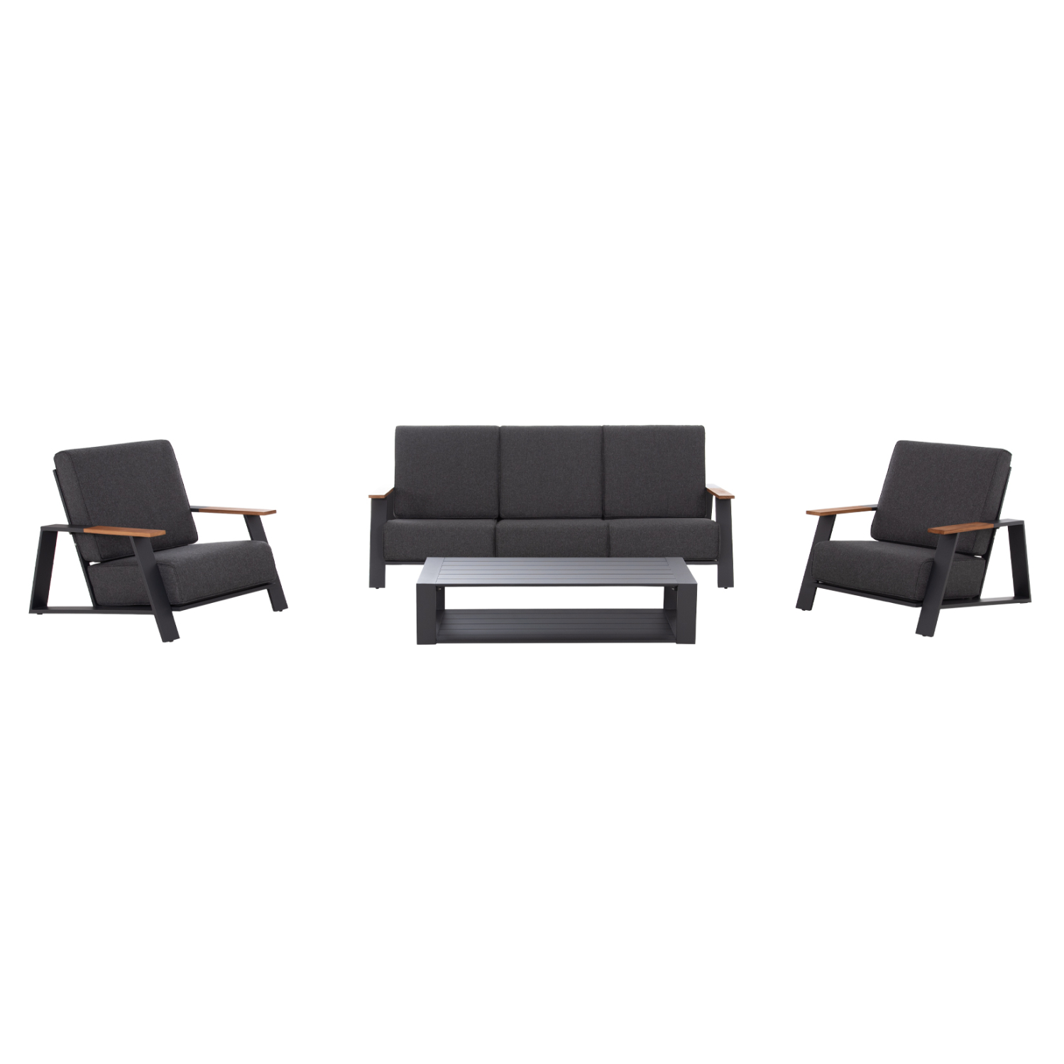 set-saloni-4tmch-fb9655101-aloyminio-max ΣΕΤ ΣΑΛΟΝΙ 4ΤΜΧ LAITH HM6551.01 ΑΛΟΥΜΙΝΙΟ & ΜΑΞΙΛΑΡΙΑ ΓΚΡΙ - Image 1