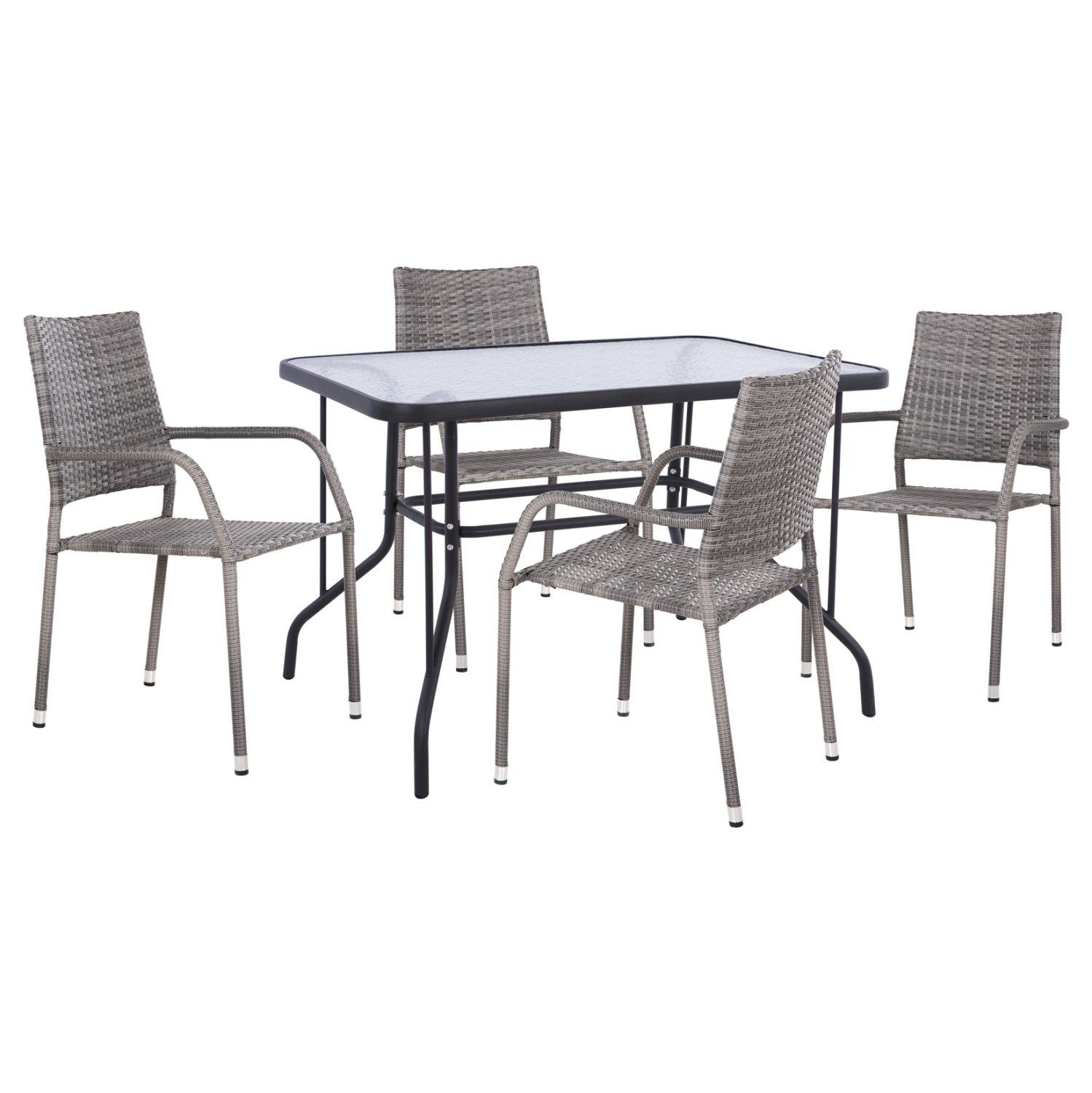 set-trapezarias-5tmch-exchoroy-fb9108730 ΣΕΤ ΤΡΑΠΕΖΑΡΙΑΣ 5ΤΜΧ ΕΞ.ΧΩΡΟΥ ADAM HM10873.02 ΜΕΤΑΛΛΟ & WICKER ΣΕ ΓΚΡΙ - Image 1