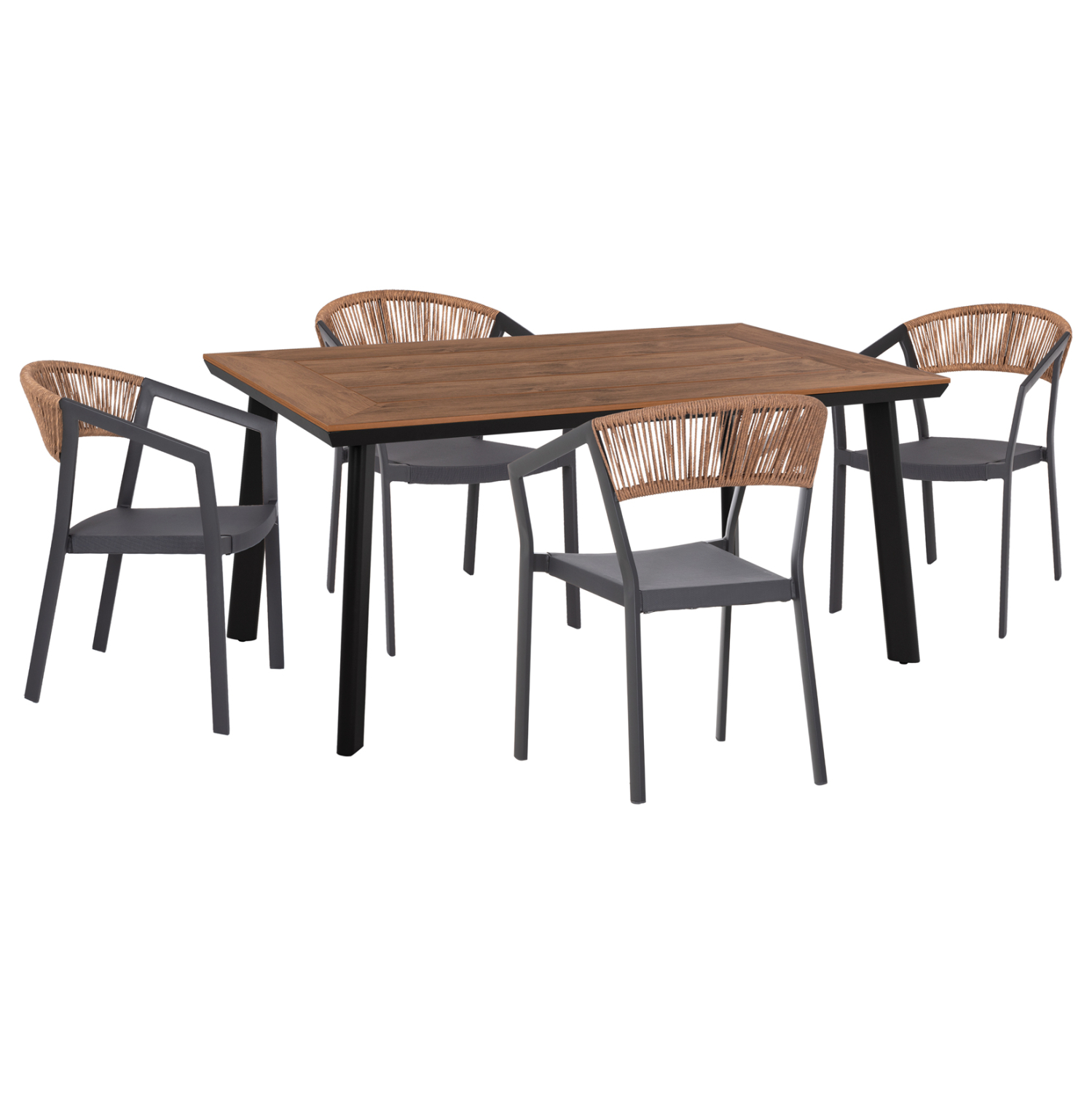 set-trapezarias-5tmch-fb91083201-karekle ΣΕΤ ΤΡΑΠΕΖΑΡΙΑΣ 5ΤΜΧ DANAT HM10832.01 ΚΑΡΕΚΛΕΣ & ΤΡΑΠΕΖΙ ΑΛΟΥΜ.-POLYWOOD-ΓΚΡΙ - Image 1