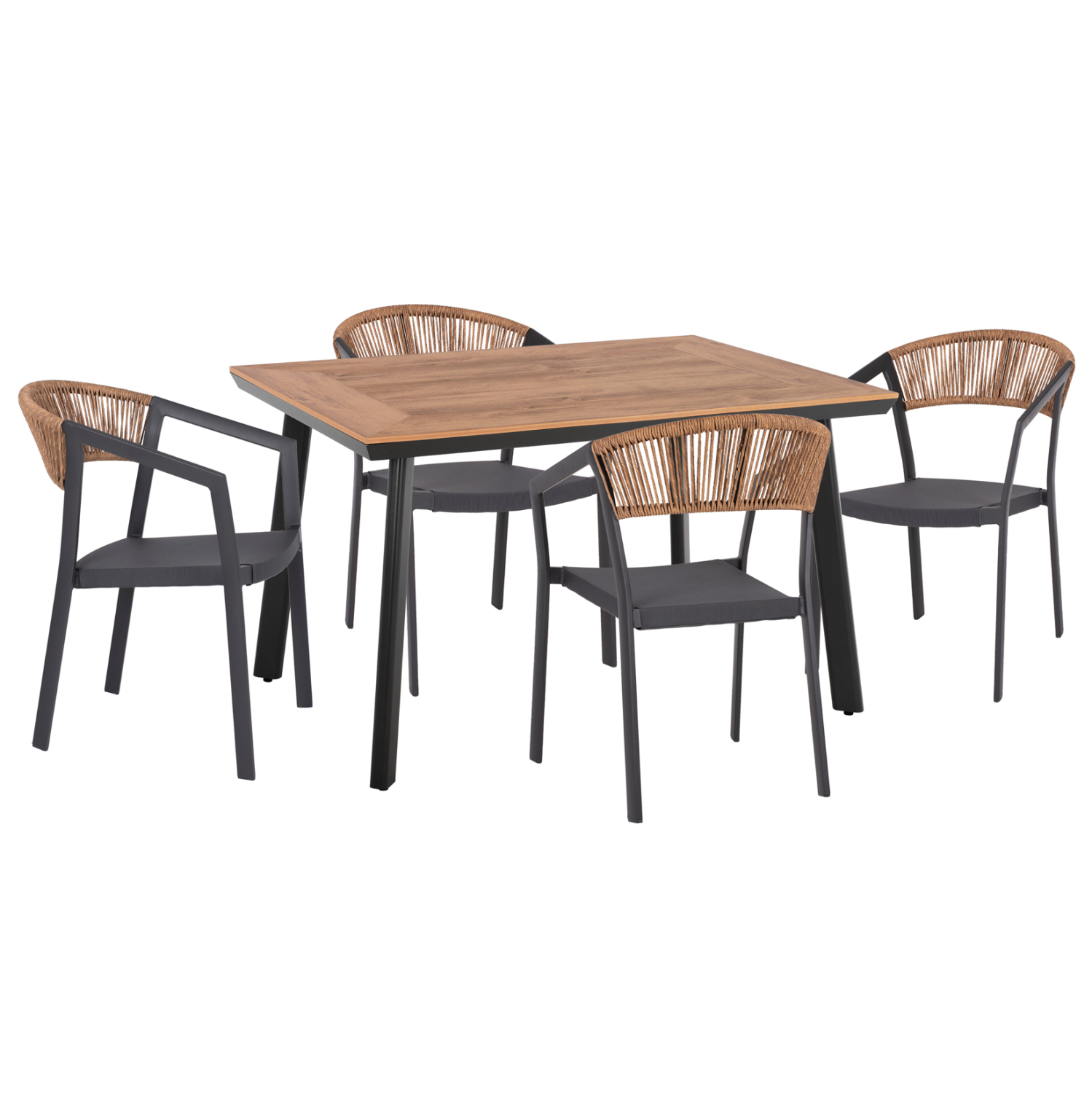 set-trapezarias-5tmch-fb91083701-karekle ΣΕΤ ΤΡΑΠΕΖΑΡΙΑΣ 5ΤΜΧ TABER HM10837.01 ΚΑΡΕΚΛΕΣ & ΤΡΑΠΕΖΙ ΑΛΟΥΜ.-POLYWOOD-ΓΚΡΙ - Image 1