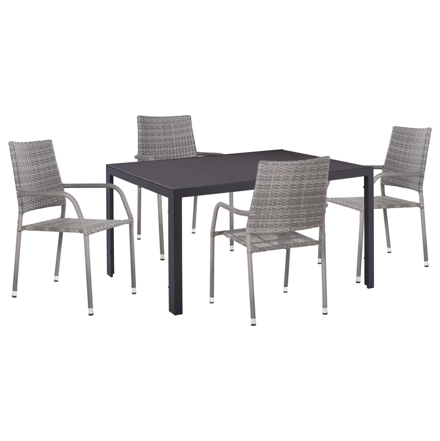 set-trapezarias-exchoroy-5tmch-fb921008- ΣΕΤ ΤΡΑΠΕΖΑΡΙΑΣ ΕΞ.ΧΩΡΟΥ 5ΤΜΧ MORNER HM21008 ΜΕΤΑΛΛΟ & WICKER ΣΕ ΓΚΡΙ - Image 1