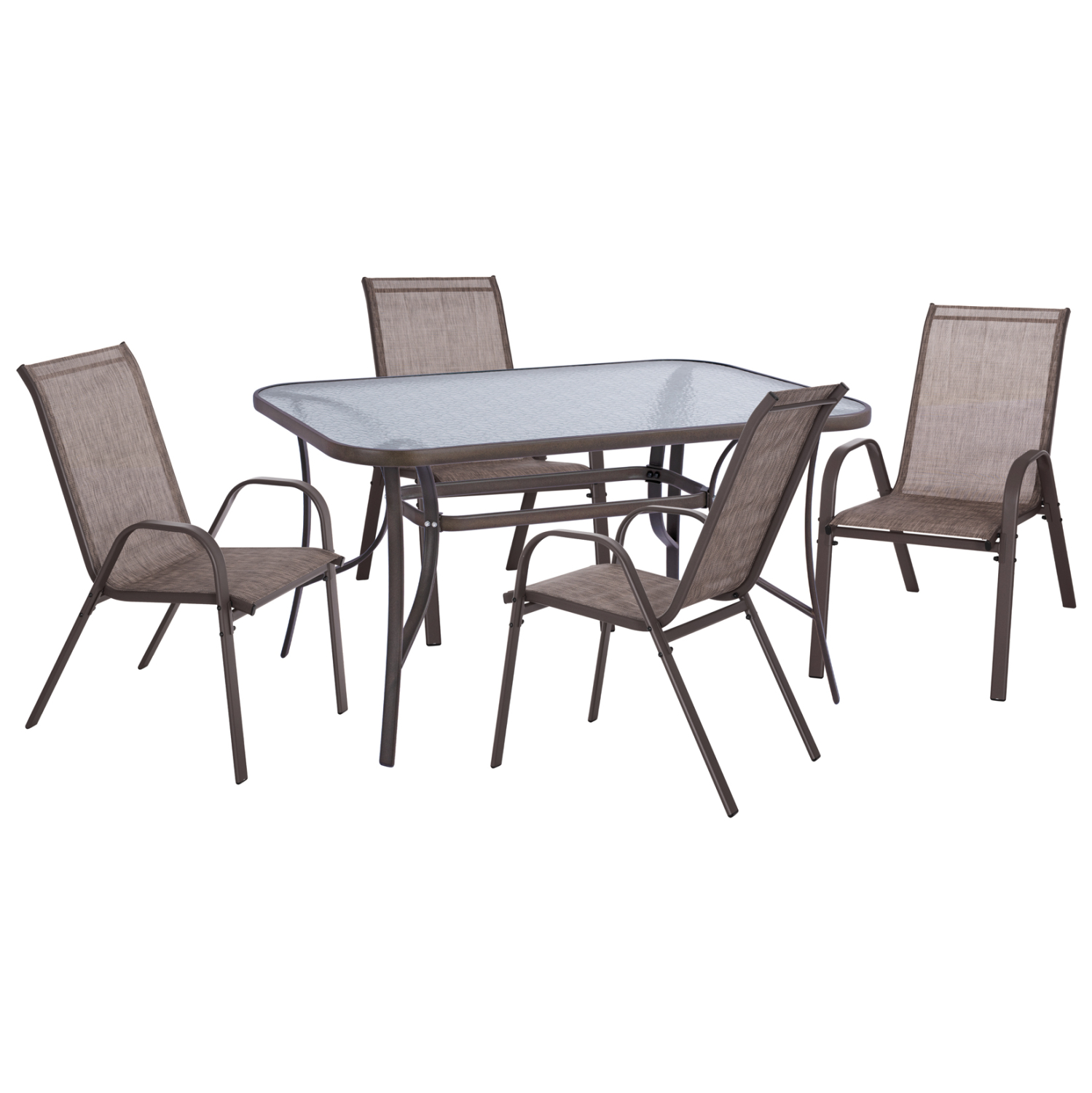 set-trapezarias-exchoroy-5tmch-fb9520002 ΣΕΤ ΤΡΑΠΕΖΑΡΙΑΣ ΕΞ.ΧΩΡΟΥ 5ΤΜΧ HM5200.02 ΜΕ 4 ΚΑΡΕΚΛΕΣ & ΤΡΑΠΕΖΙ 140Χ80--ΚΑΦΕ - Image 1
