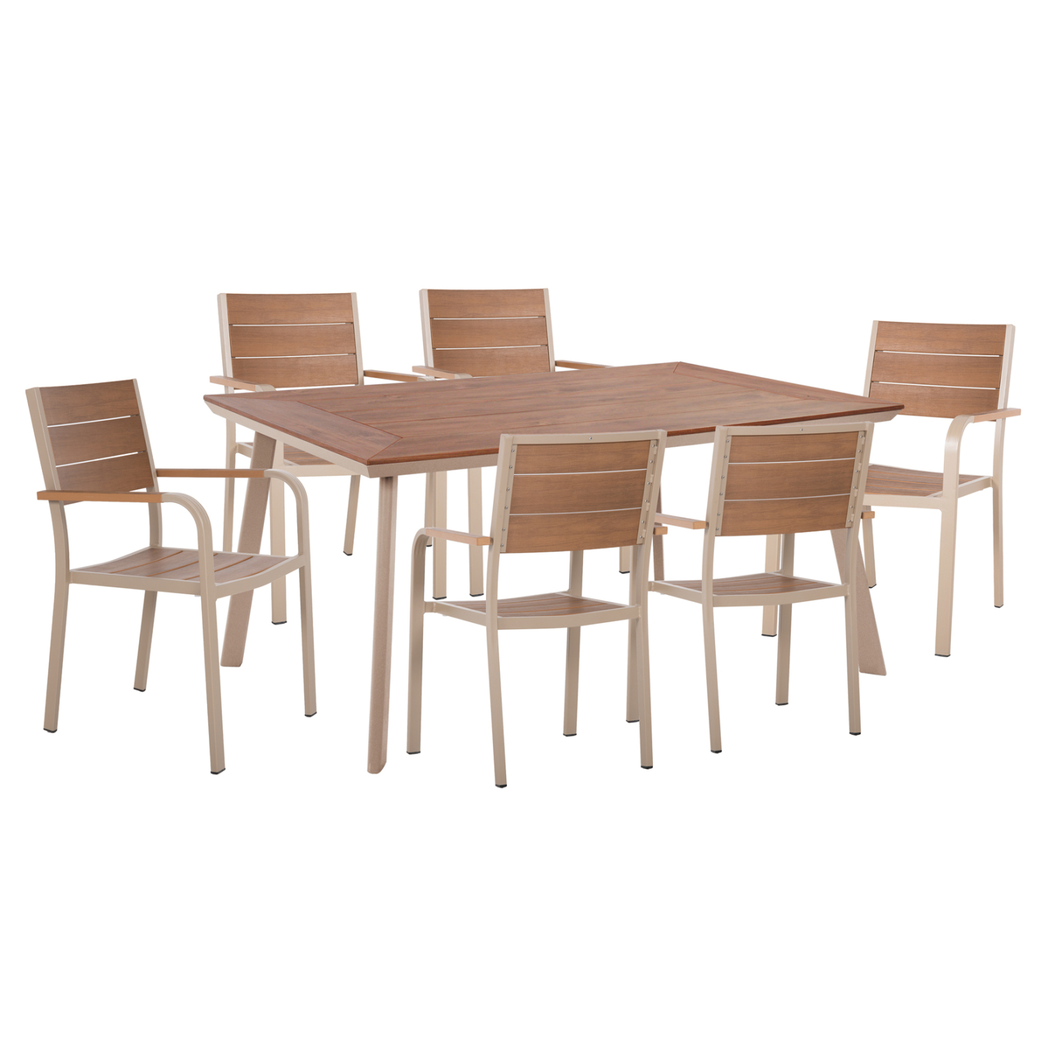 set-trapezarias-fb910737-trapezi-6-polyt ΣΕΤ ΤΡΑΠΕΖΑΡΙΑΣ TABER HM10737.04 ΤΡΑΠΕΖΙ & 6 ΠΟΛΥΘΡΟΝΕΣ-ΑΛΟΥΜΙΝΙΟ & POLYWOOD-ΣΑΜΠΑΝΙ - Image 1
