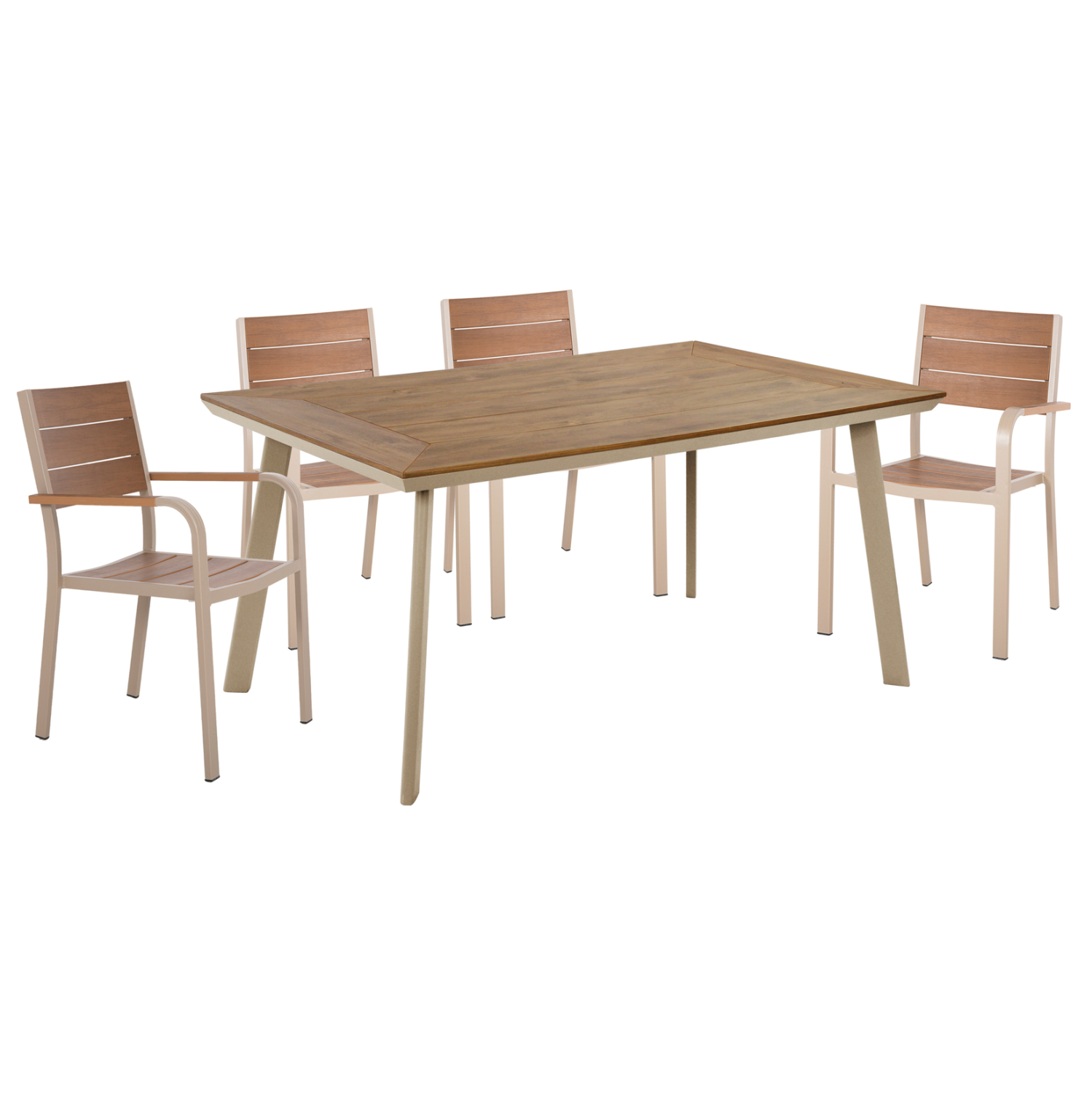 set-trapezarias-fb91084001-trapezi-4-pol ΣΕΤ ΤΡΑΠΕΖΑΡΙΑΣ TABER HM10840.01 ΤΡΑΠΕΖΙ & 4 ΠΟΛΥΘΡΟΝΕΣ-ΑΛΟΥΜΙΝΙΟ & POLYWOOD-ΣΑΜΠΑΝΙ - Image 1
