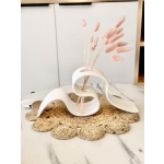 Ayla – 3D Printed  Κυματιστό Βάζο για Αποξηραμένα Λευκό Ματ 32,5×9,5×13,5 εκ. - Image 6
