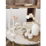 Ayla – 3D Printed  Κυματιστό Βάζο για Αποξηραμένα Λευκό Ματ 32,5×9,5×13,5 εκ. - Image 9