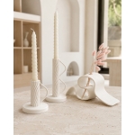 Ayla – 3D Printed  Κυματιστό Βάζο για Αποξηραμένα Λευκό Ματ 32,5×9,5×13,5 εκ. - Image 4
