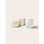 Σετ 3 | 3D Printed Κηροπήγια Ribbed Λευκό Ματ - Image 2