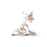 Ayla – 3D Printed  Κυματιστό Βάζο για Αποξηραμένα Λευκό Ματ 32,5×9,5×13,5 εκ. - Image 3