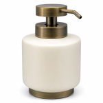 Σετ Μπάνιου 2τμχ Μπεζ με Antique Gold Λεπτομέρειες – Dispenser & Ποτηράκι - Image 2