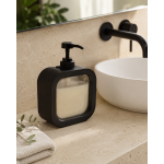 Dispenser Σαπουνιού Μαύρο με Διάφανο Τμήμα 12,8×5,8×17,1εκ.