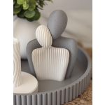 LOVIES🤍– 3D Printed Διακοσμητικό Ζευγάρι Γκρι Λευκό Ματ - Image 4