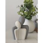 LOVIES🤍– 3D Printed Διακοσμητικό Ζευγάρι Γκρι Λευκό Ματ