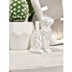 NALA – 3D Printed Λευκή Σατινέ Διακοσμητική Γάτα 6 × 4,5 × 10 εκ. - Image 2