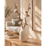 Κλαδί με Βαμβάκια Φυσικά 80 cm – 7 Άνθη