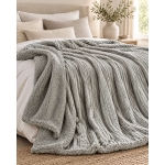Kουβέρτα Jacquard Flannel με Sherpa Υπέρδιπλη 220×240 cm – Γκρι Mint