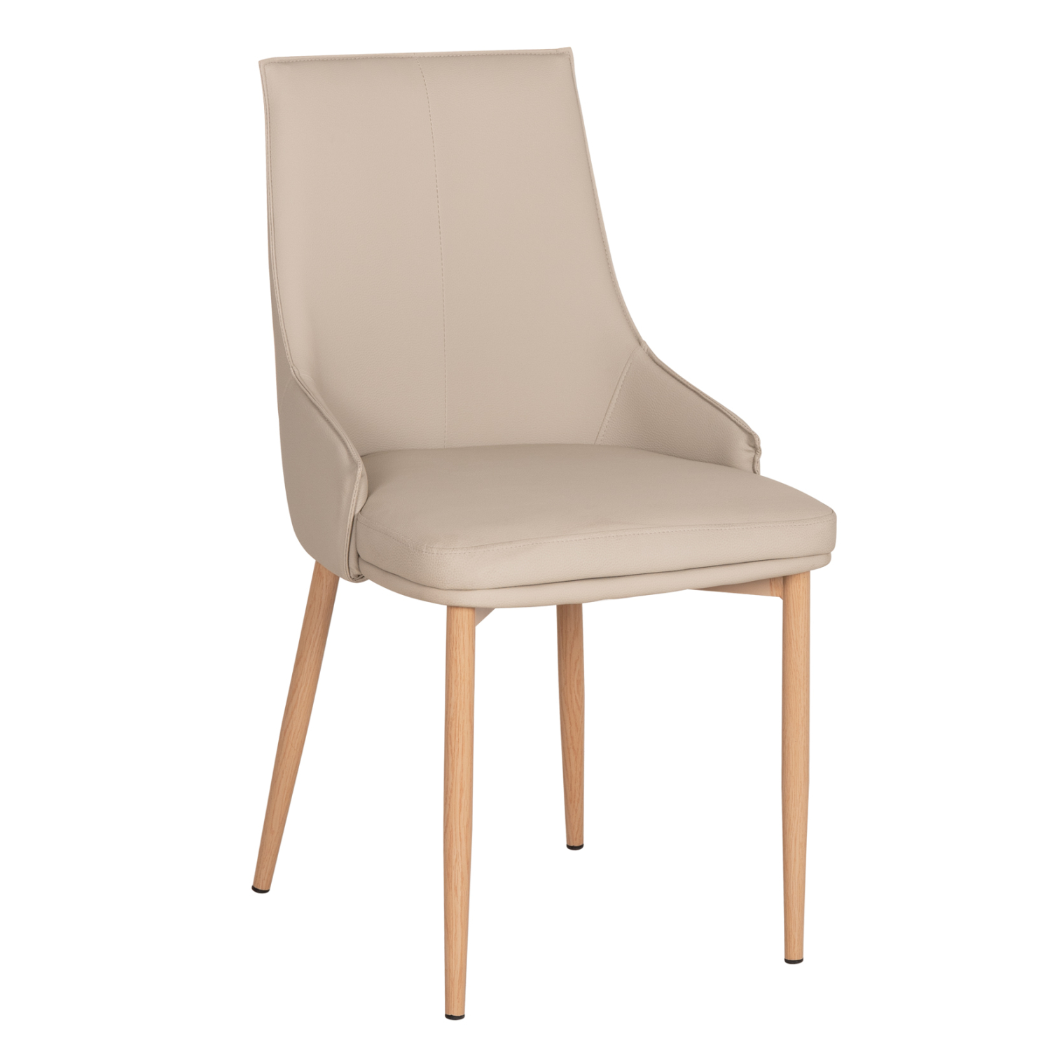 karekla-trapezarias-fb91841502-pu-se-kre ΚΑΡΕΚΛΑ ΤΡΑΠΕΖΑΡΙΑΣ NORDIK HM18415.02 PU ΣΕ ΚΡΕΜ-ΜΕΤΑΛ.ΠΟΔΙΑ WOOD GRAIN 47x50x86Υεκ. - Image 1