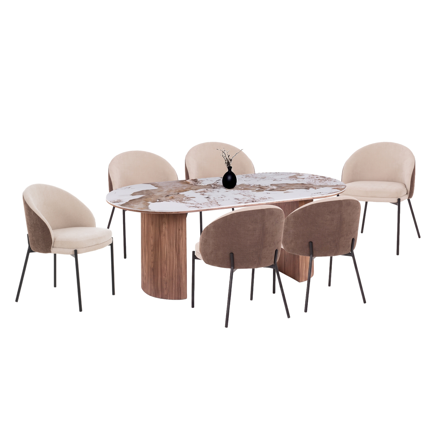 set-trapezarias-7tmch-fb91210002-keramik ΣΕΤ ΤΡΑΠΕΖΑΡΙΑΣ 7ΤΜΧ DETTON HM12100.02 ΚΕΡΑΜΙΚΟ TOP PANDORA--ΥΦΑΣΜΑ ΜΠΕΖ/ΚΑΦΕ - Image 1