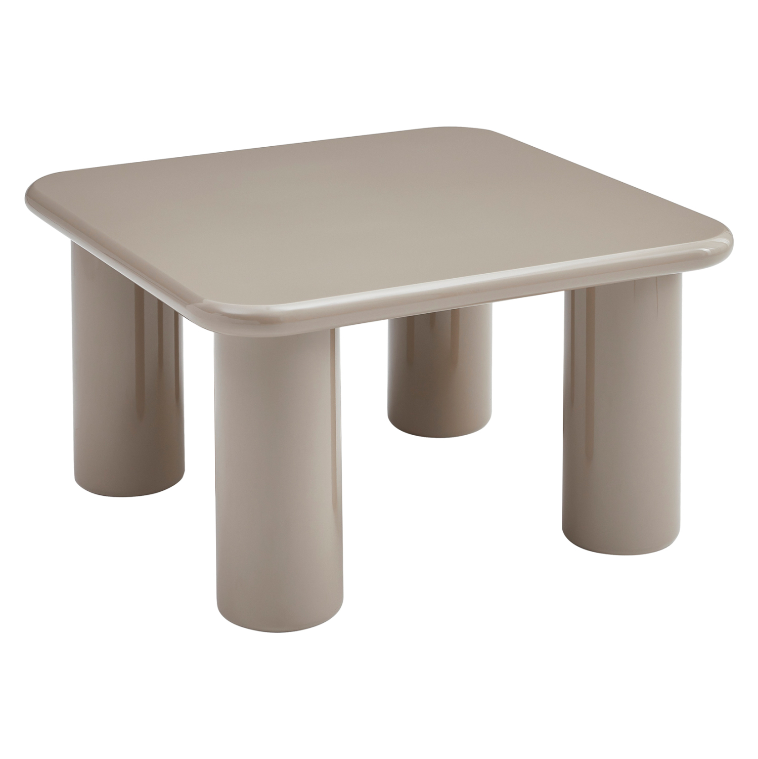 trapezi-salonioy-fb91845305-mdf-se-gloss ΤΡΑΠΕΖΙ ΣΑΛΟΝΙΟΥ SOLNA HM18453.05 MDF ΣΕ GLOSSY TAUPE 80x80x45Υεκ - Image 1